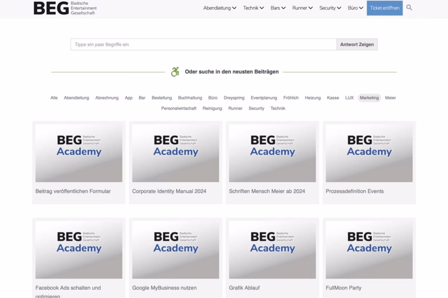 Digitales Mitarbeiterhandbuch-Startseite-Screen